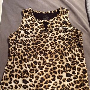 New York & Company Animal Print Sleeveless Blouse